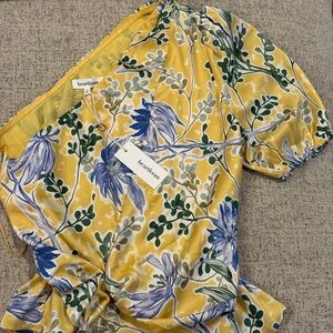 Heartloom Yellow Dress with Floral Accents